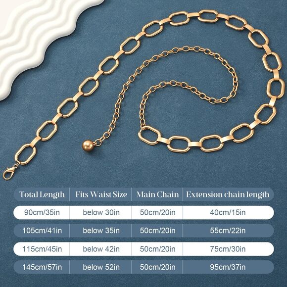 Chain Belts For Women Fashion Gold/silver Waist Chains Belt For Dresses 6986 - Picture 6 of 6